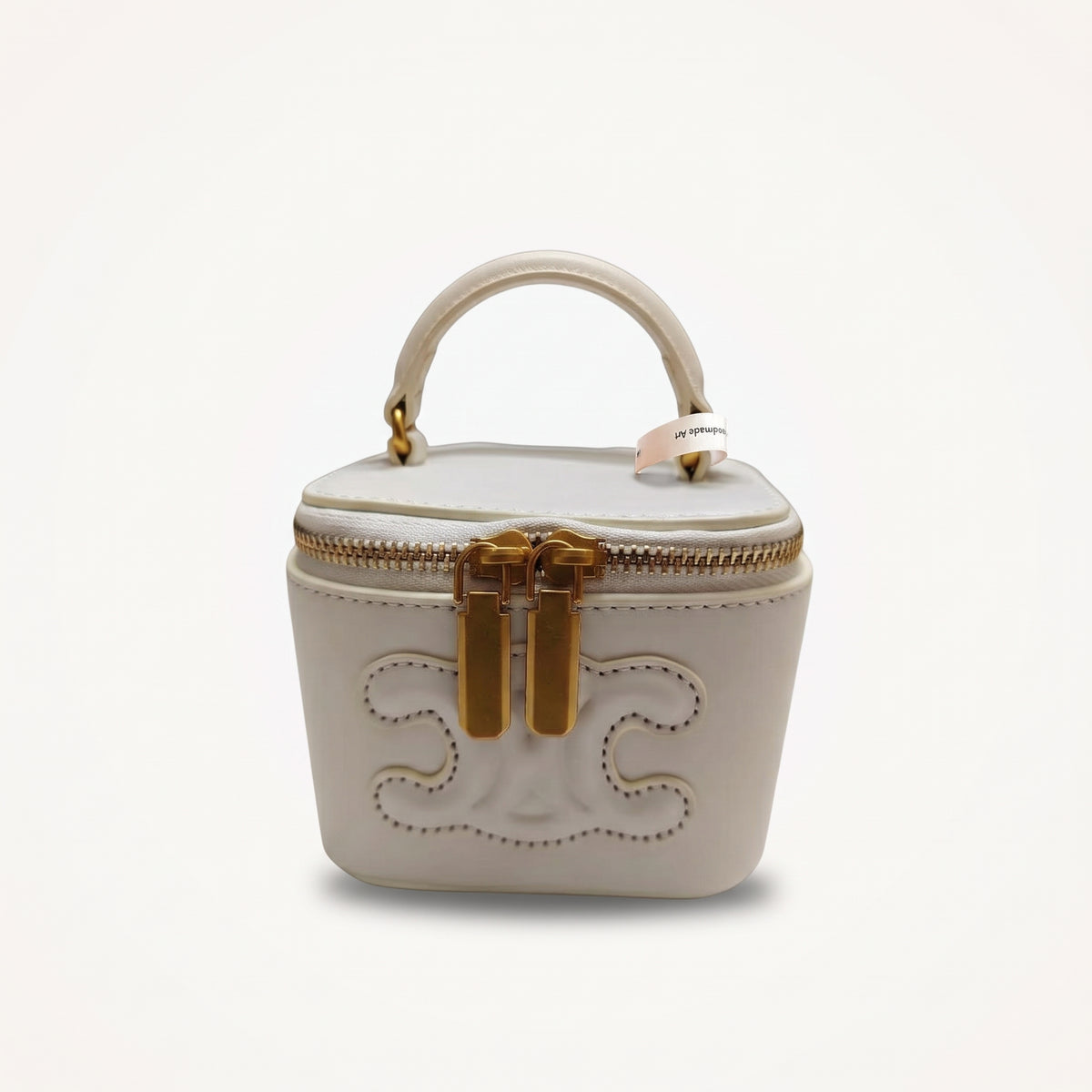 Celeste Structured Vanity Case Bag – Ivory White