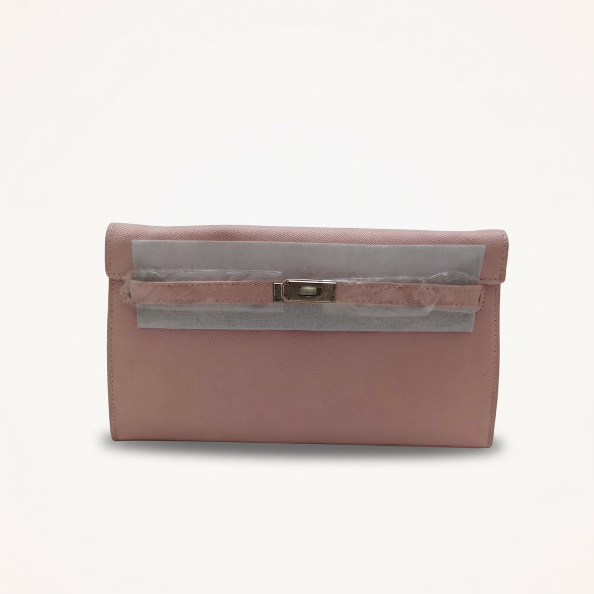 Ivory Charm Textured Leather Clutch Wallet – Blush Pink