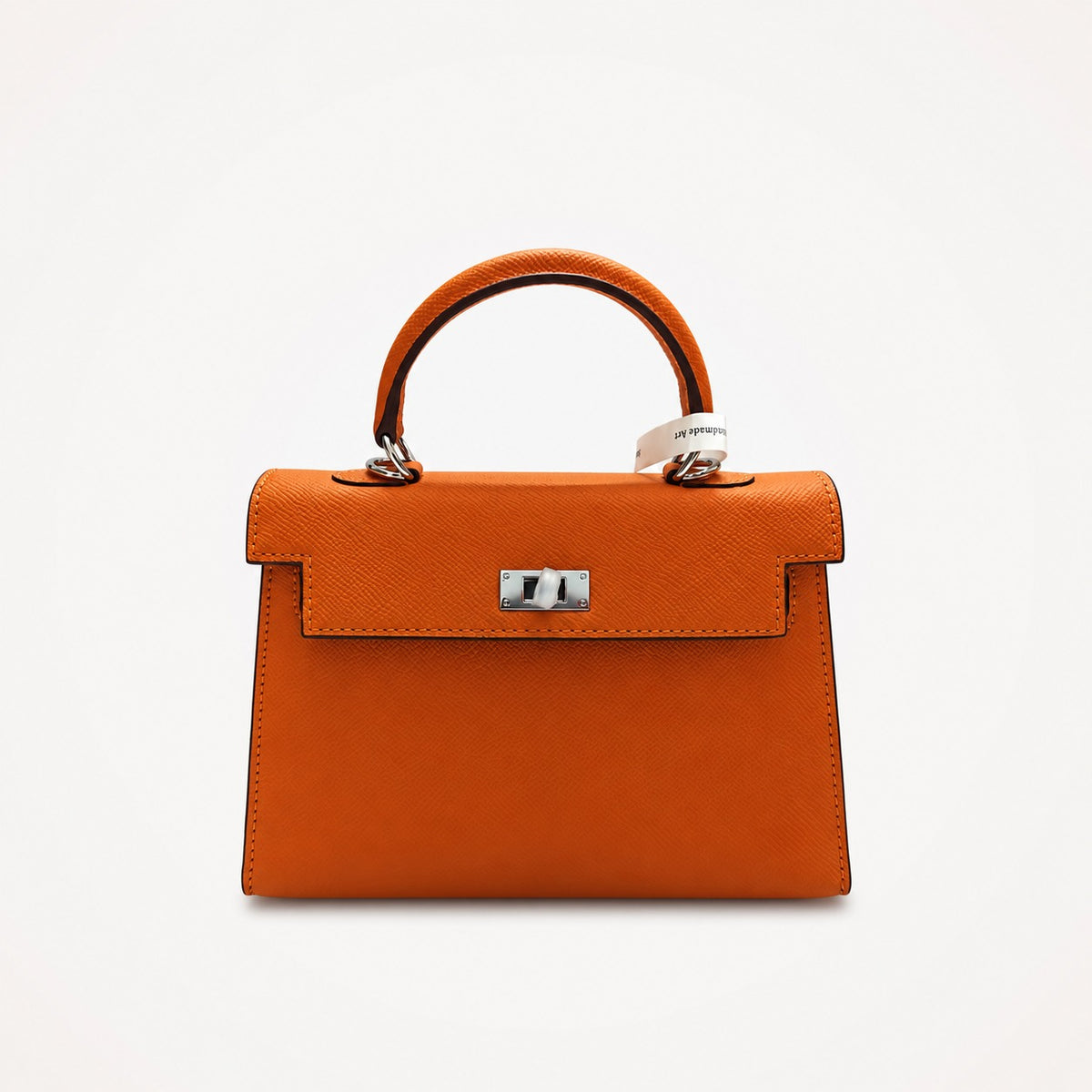 Amberly Structured Leather Top-Handle Bag -Terracotta Tan